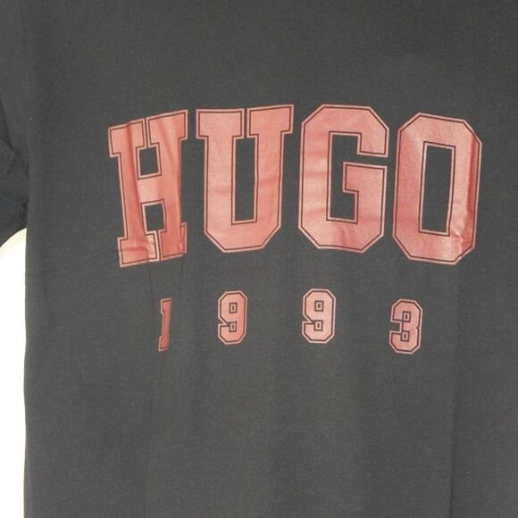 HUGO by Hugo Boss Derosi Logo Graphic Crew Neck Black T Shirt Men’s XL NWT - Picture 3 of 6
